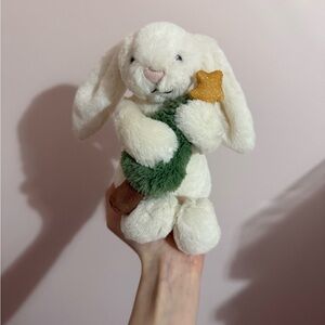 Jellycat Bashful Bunny with Christmas Tree